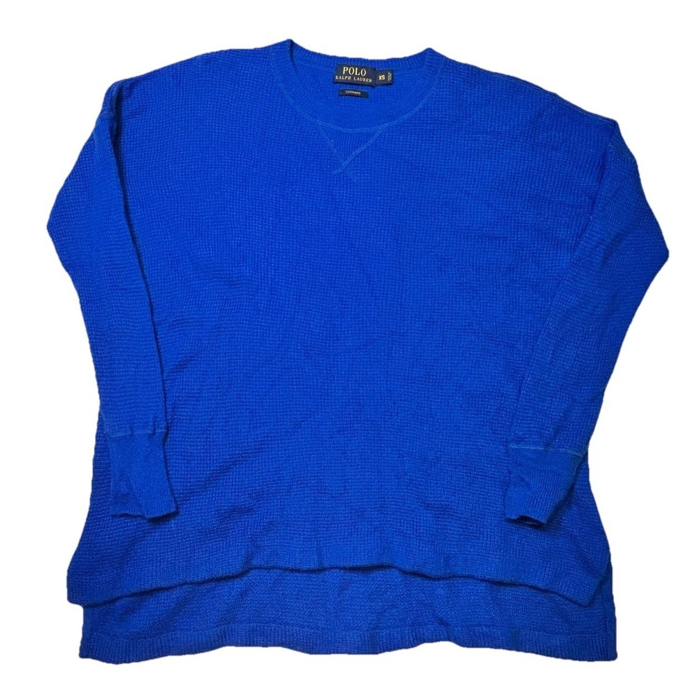 Polo Ralph Lauren 100% Cashmere Sweater Blue Crewneck Womens XS Luxury Knit